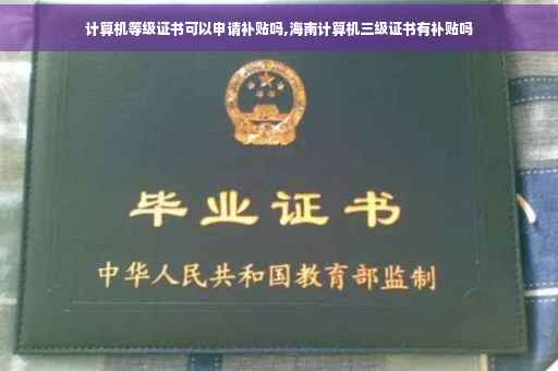 计算机等级证书可以申请补贴吗,海南计算机三级证书有补贴吗
