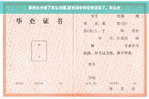 重庆水卡掉了怎么办理,职业高中的毕业证丢了，怎么补