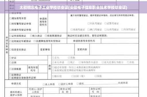 太和皖北电子工业学校毕业证(安徽电子信息职业技术学校毕业证)