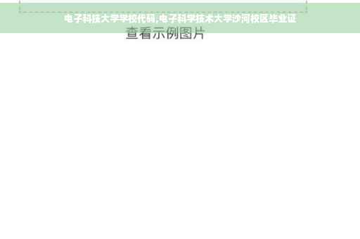 电子科技大学学校代码,电子科学技术大学沙河校区毕业证