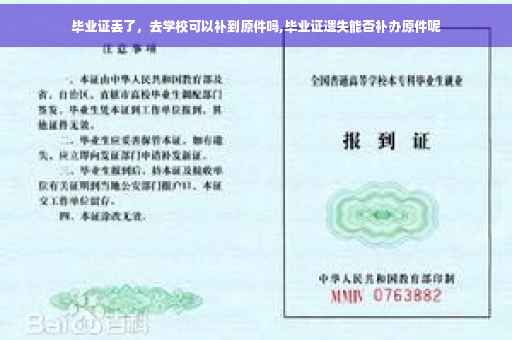 毕业证丢了，去学校可以补到原件吗,毕业证遗失能否补办原件呢