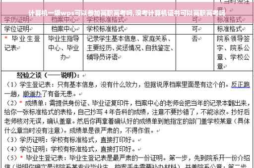 计算机一级wps可以参加高职高考吗,没考计算机证书可以高职高考吗