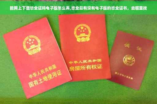 能网上下载毕业证吗电子版怎么弄,毕业后有没有电子版的毕业证书，去哪里找