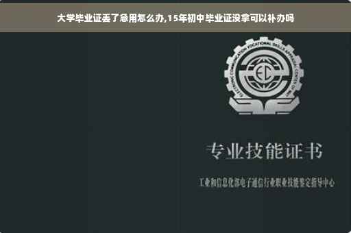 大学毕业证丢了急用怎么办,15年初中毕业证没拿可以补办吗