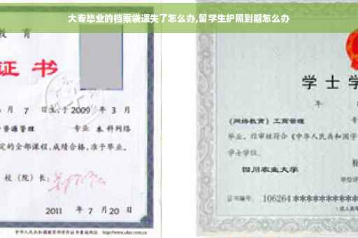 大专毕业的档案袋遗失了怎么办,留学生护照到期怎么办
