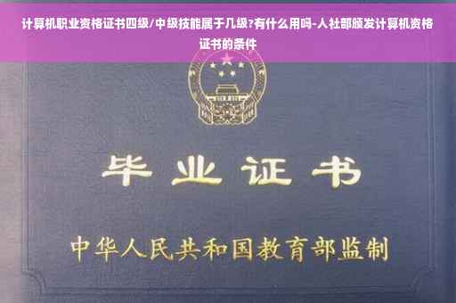 计算机职业资格证书四级/中级技能属于几级?有什么用吗-人社部颁发计算机资格证书的条件