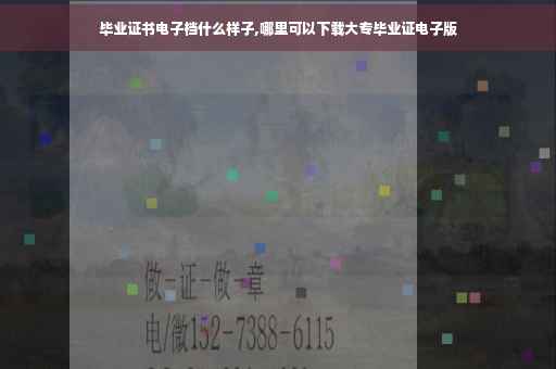 毕业证书电子档什么样子,哪里可以下载大专毕业证电子版