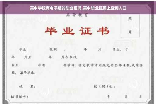 高中学校有电子版的毕业证吗,高中毕业证网上查询入口