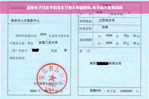 湖南电子科技学院是全日制大专院校吗,电子科大有专科吗