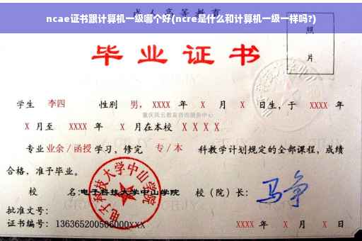 ncae证书跟计算机一级哪个好(ncre是什么和计算机一级一样吗?)