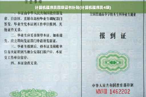 计算机程序员四级证书补贴(计算机程序员4级)