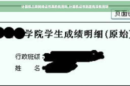 计算机三级网络证书真的有用吗,计算机证书到底有没有用呀