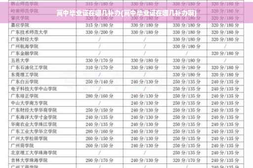 高中毕业证在哪几补办(高中毕业证在哪几补办啊)