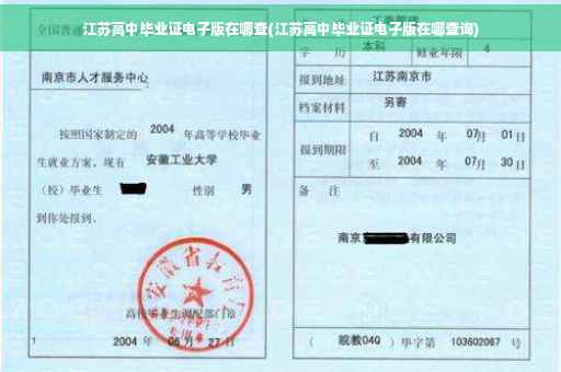 江苏高中毕业证电子版在哪查(江苏高中毕业证电子版在哪查询)