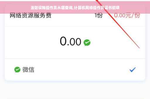 消防设施操作员从哪查询,计算机网络操作员证书初级