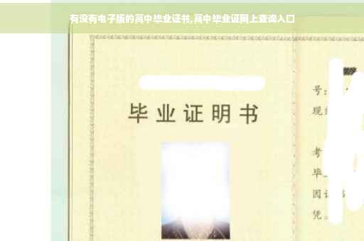 有没有电子版的高中毕业证书,高中毕业证网上查询入口