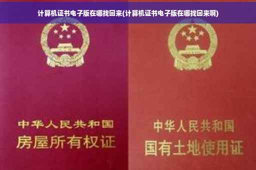 计算机证书电子版在哪找回来(计算机证书电子版在哪找回来啊)
