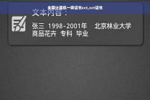 全国计算机一级证书cct,cct证书