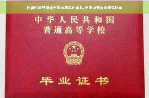 计算机证书编号不显示怎么回事儿,不出证书页面怎么回事