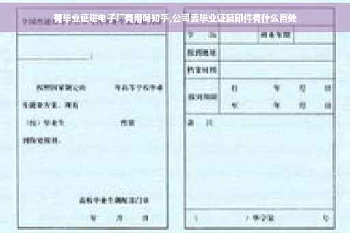 有毕业证进电子厂有用吗知乎,公司要毕业证复印件有什么用处