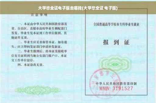 大学毕业证电子版去哪找(大学毕业证 电子版)