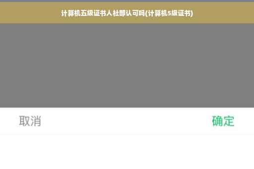 计算机五级证书人社部认可吗(计算机5级证书)
