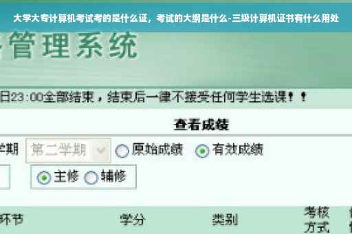 大学大专计算机考试考的是什么证，考试的大纲是什么-三级计算机证书有什么用处