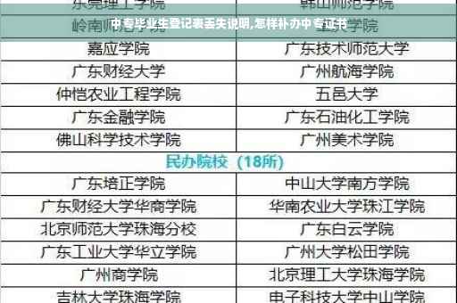 中专毕业生登记表丢失说明,怎样补办中专证书