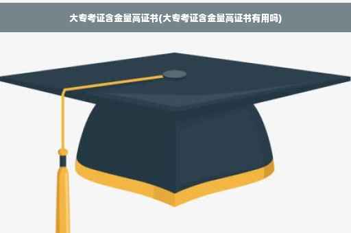 大专考证含金量高证书(大专考证含金量高证书有用吗)