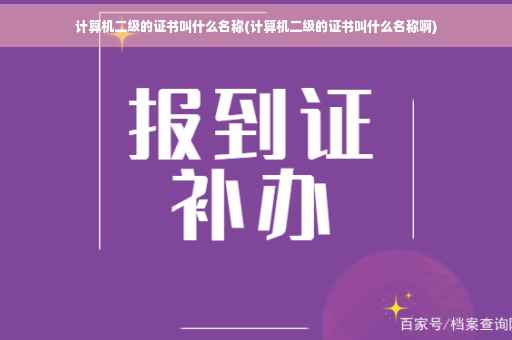 计算机二级的证书叫什么名称(计算机二级的证书叫什么名称啊)