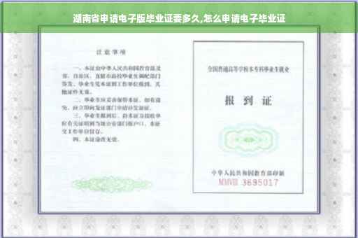 湖南省申请电子版毕业证要多久,怎么申请电子毕业证