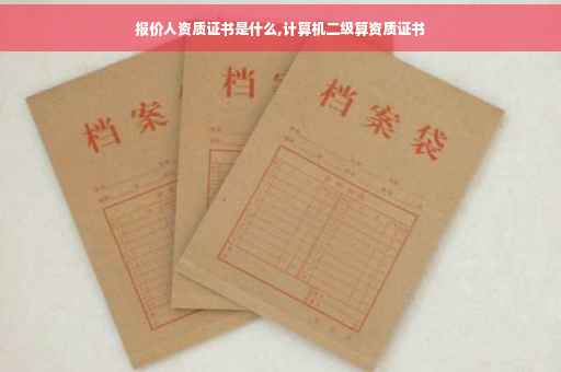 报价人资质证书是什么,计算机二级算资质证书