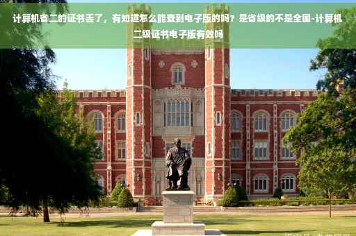 计算机省二的证书丢了，有知道怎么能查到电子版的吗？是省级的不是全国-计算机二级证书电子版有效吗
