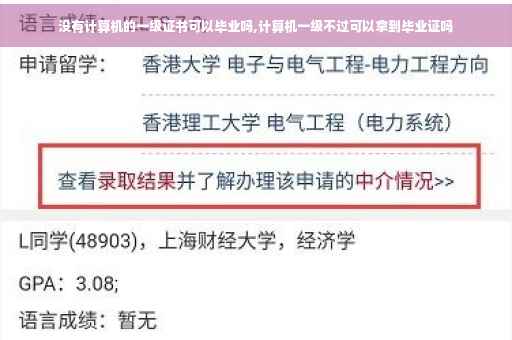 没有计算机的一级证书可以毕业吗,计算机一级不过可以拿到毕业证吗