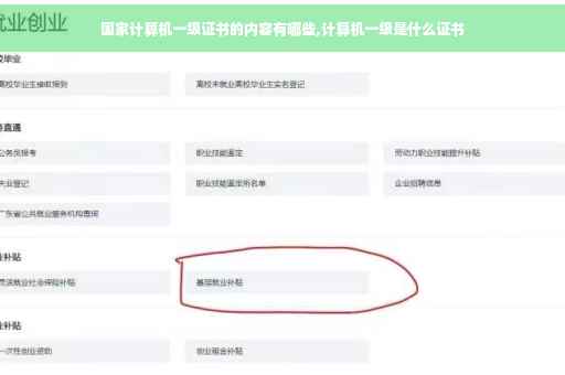 国家计算机一级证书的内容有哪些,计算机一级是什么证书