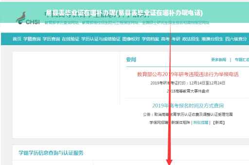 易县丢毕业证在哪补办呢(易县丢毕业证在哪补办呢电话)