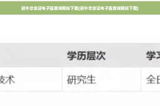 初中毕业证电子版查询网站下载(初中毕业证电子版查询网站下载)