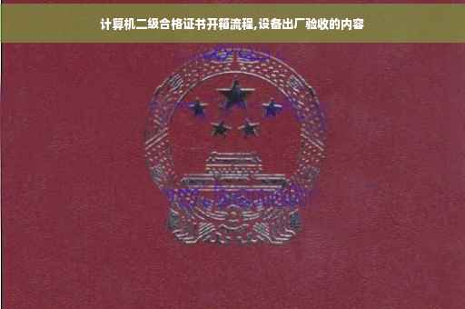 计算机二级合格证书开箱流程,设备出厂验收的内容