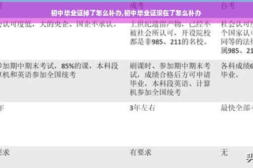 初中毕业证掉了怎么补办,初中毕业证没在了怎么补办