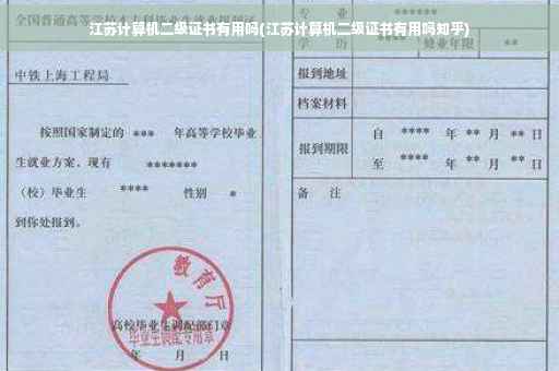 江苏计算机二级证书有用吗(江苏计算机二级证书有用吗知乎)