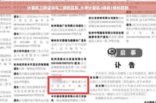 计算机三级证书与二级的区别,大学计算机2级和3级的区别