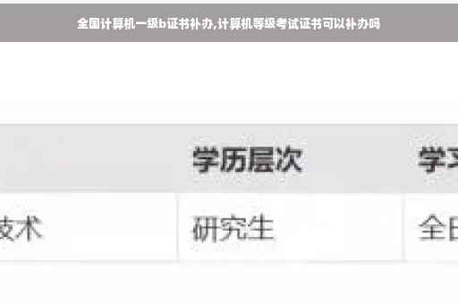全国计算机一级b证书补办,计算机等级考试证书可以补办吗