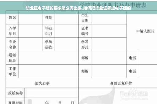 毕业证电子版的要求怎么弄出来,如何把毕业证弄成电子版的