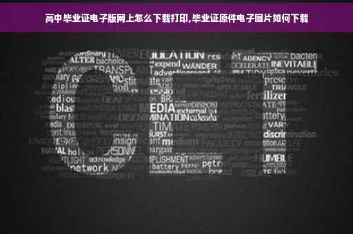 高中毕业证电子版网上怎么下载打印,毕业证原件电子图片如何下载