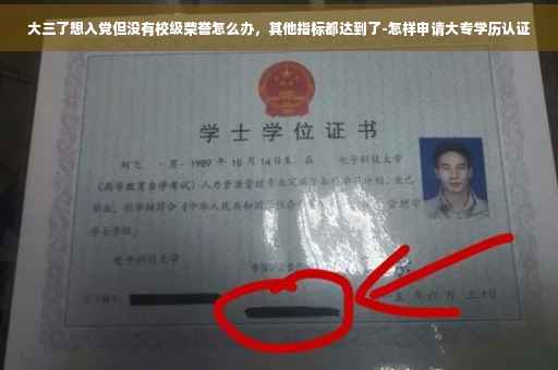 大三了想入党但没有校级荣誉怎么办，其他指标都达到了-怎样申请大专学历认证