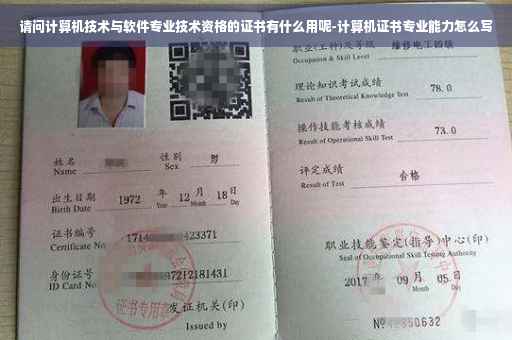 请问计算机技术与软件专业技术资格的证书有什么用呢-计算机证书专业能力怎么写