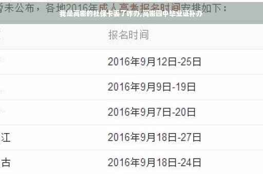 我是高密的社保卡丢了咋办,高密四中毕业证补办