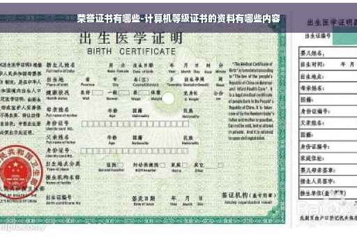 荣誉证书有哪些-计算机等级证书的资料有哪些内容