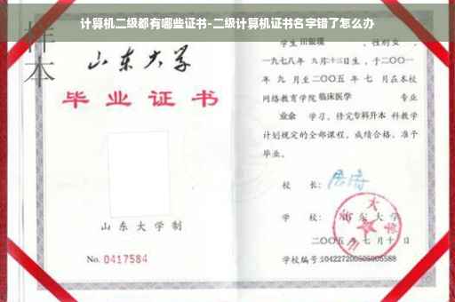 计算机二级都有哪些证书-二级计算机证书名字错了怎么办