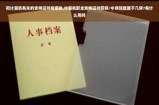 和计算机有关的资格证书有哪些,计算机职业资格证书四级/中级技能属于几级?有什么用吗